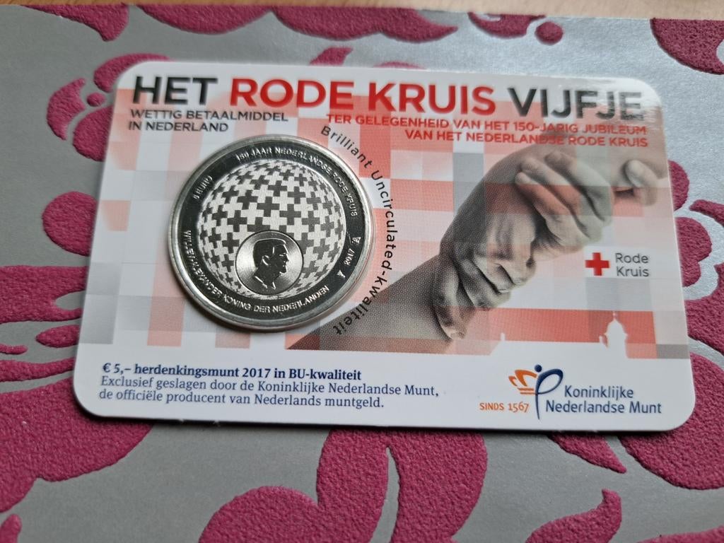 5 euro coincard 2017 Rode Kruis Vijfje (BU Kwaliteit), Ophalen of Verzenden, Euro's