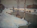 Aquarel JOHAN MEYER in glanzend zwarte lijst., Antiek en Kunst, Ophalen