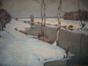 Aquarel JOHAN MEYER in glanzend zwarte lijst. beschikbaar voor biedingen