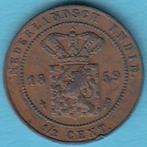 Nederlands-Indië ½ cent (halve) 1859 Willem III, Postzegels en Munten, Munten | Nederland, Overige waardes, Ophalen of Verzenden
