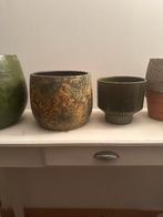 Bloempotten, Tuin en Terras, Bloempotten, Steen, Rond, Zo goed als nieuw, Minder dan 25 cm