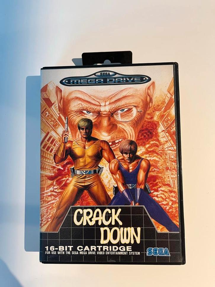 Crack Down - Sega Mega Drive - Compleet!, Spelcomputers en Games, Games | Sega, Gebruikt, Mega Drive, Avontuur en Actie, 2 spelers