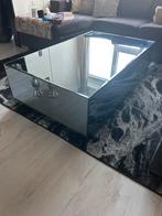 Salontafel spiegelglas zilver/grijs, Ophalen, 100 tot 150 cm, 50 tot 100 cm, Minder dan 50 cm