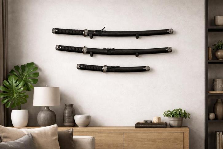 2 Katana + 1 Wakizashi – Daishō display set, Huis en Inrichting, Woonaccessoires | Wanddecoraties, Gebruikt, Ophalen of Verzenden