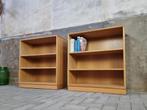 2x Mid Century Design Zweedse Lage Boekenkast Eikenhout Kast, 50 tot 100 cm, Minder dan 100 cm, 25 tot 50 cm, Mid Century Design Zweeds Vintage