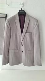 Lichtgrijs pak Burton Menswear London Slim fit maat 50, Ophalen of Verzenden, Zo goed als nieuw, Maat 48/50 (M), Grijs