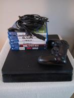 PS 4 slim 1tb + games, Spelcomputers en Games, Spelcomputers | Sony PlayStation 4, Ophalen, 1 TB, Met 1 controller, Slim
