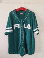 Fila shirt / baseball shirt. Groen en wit, maat L, Ophalen of Verzenden, Gedragen, Wit, Korte mouw