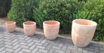 Mooie hard gebakken pot vello terracotta 4 maten old finsch., Ophalen, Rond, Nieuw, Tuin