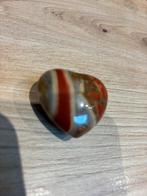 Hartje edelsteen ca 4x4 cm bruin groen beige, Ophalen of Verzenden, Zo goed als nieuw