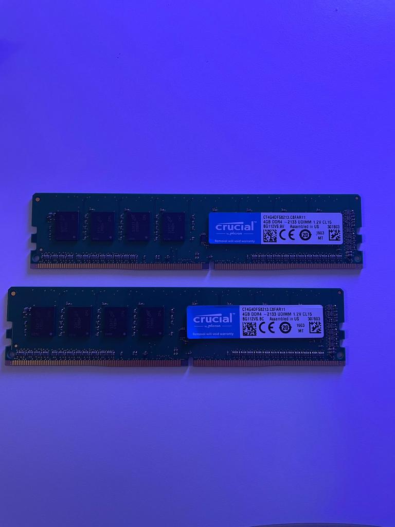 8gb DDR4 2133mhz Crucial ram, Computers en Software, RAM geheugen, Ophalen of Verzenden, Zo goed als nieuw, DDR4, Desktop
