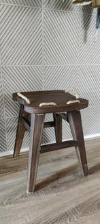 Rivièra Maison houten kruk / bijzettafel – rustic wood., Ophalen, Zo goed als nieuw, Hout