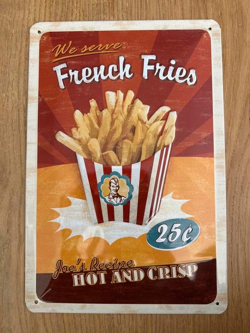 Retro Wandbord French Fries, Antiek en Kunst, Antiek | Wandborden en Tegels, Ophalen of Verzenden