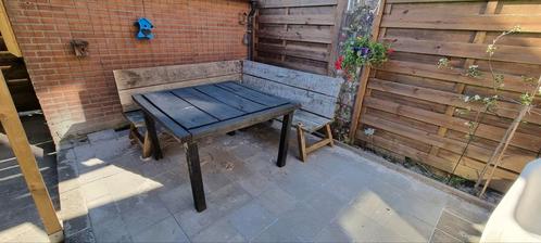 Tuinset hoekbank met tafel, Tuin en Terras, Tuinsets en Loungesets, Hout, Bank, Ophalen