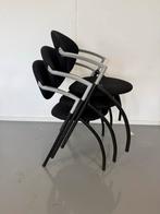 Stapelbare vergaderstoelen, Gebruikt, Zwart, Ophalen of Verzenden, Metaal