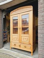 Grote antieke Franse eiken servieskast vintage linnenkast, Ophalen of Verzenden