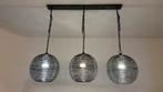 Zwarte hanglamp met 3 ijzerdraad bollen, Ophalen, Zo goed als nieuw, Metaal, 50 tot 75 cm