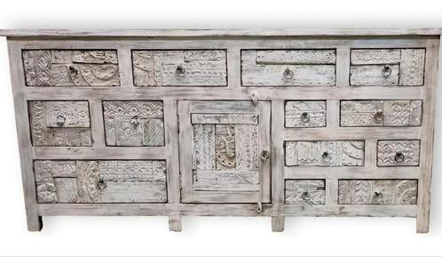 Dressoir New Dehli, Indiase dressoir kast, ladenkast, Huis en Inrichting, Kasten | Dressoirs, Nieuw, 25 tot 50 cm, Ophalen of Verzenden