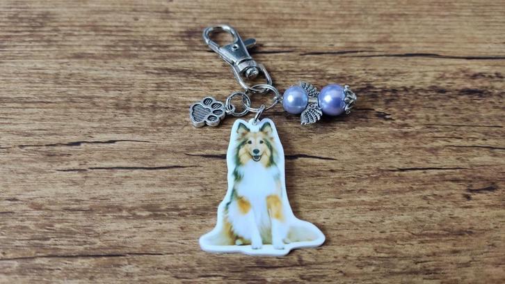 Tas/Sleutelhanger Collie met beschermengeltje, Hobby en Vrije tijd, Overige Hobby en Vrije tijd, Nieuw, Verzenden