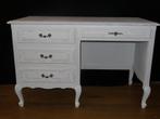 QUEEN ANN BUREAU GERESTYLED MET WITTE KRIJTVERF EN LICHT DOO, Ophalen, Zo goed als nieuw, Bureau