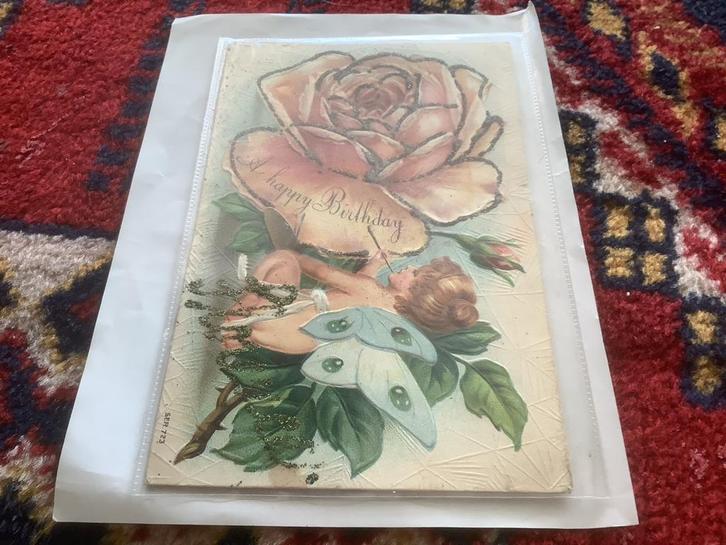 Oude Verjaardagskaart - Flower Fairies Cicely Mary Barker, Verzamelen, Ansichtkaarten | Nederland, Gelopen, Voor 1920, Ophalen of Verzenden