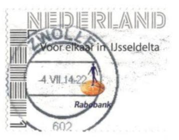 (4) Persoonlijke Postzegel Rabobank IJSSELDELTA beschikbaar voor biedingen