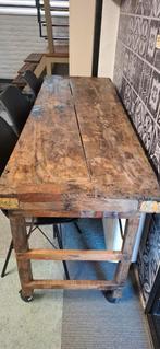 Antieke massief houten tafel/eettafel– stoer & industrieel, Ophalen of Verzenden