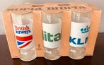 6 vintage Airlines glazen,KLM,ALITALIA, BRITISH AIRWAYS,OVP, Verzamelen, Luchtvaart en Vliegtuigspotten, Ophalen, Nieuw, Overige typen