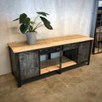 Oude werkbank, stalen toonbank, keukeneiland, dressoir, oud, Antiek en Kunst, Curiosa en Brocante, Ophalen