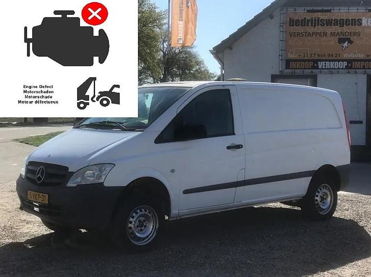 Mercedes-Benz Vito 113 CDI 4x4 AWD 4WD euro 5 motorschade, Auto's, Bestelauto's, Bedrijf, Te koop, 4x4, ABS, Centrale vergrendeling