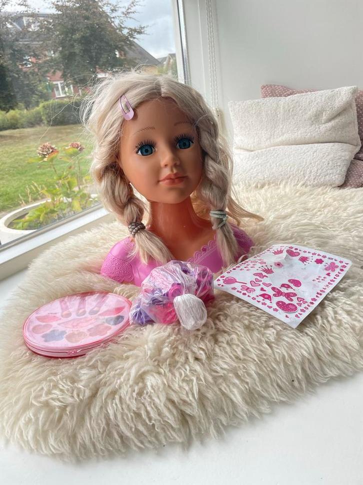 Kaphoofd Make-up Pop met Accessoires, Kinderen en Baby's, Speelgoed | Poppen, Zo goed als nieuw, Overige typen, Ophalen of Verzenden