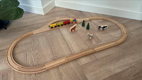 Houten spoor setje, Kinderen en Baby's, Speelgoed | Houten speelgoed, Zo goed als nieuw, Overige typen, Ophalen of Verzenden
