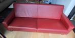Design bank (rood leder), Huis en Inrichting, Banken | Bankstellen, Ophalen of Verzenden, Gebruikt, 75 tot 100 cm