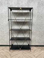Open wandkast zwart met goud 200x100 *showroommodel, Ophalen of Verzenden, Zo goed als nieuw, Metaal