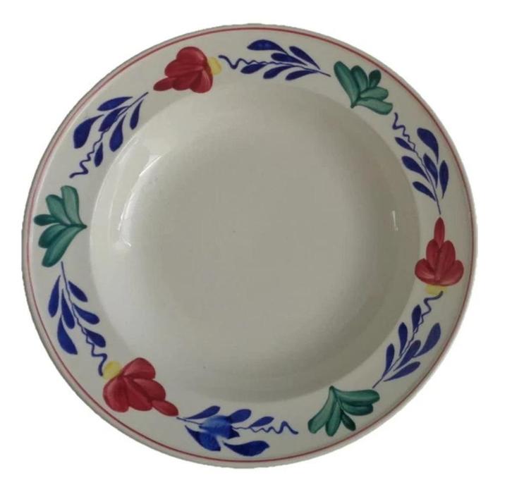 P. Regout Boerenbont diep bord 24,5cm vintage bord, Huis en Inrichting, Keuken | Servies, Zo goed als nieuw, Bord(en), Boerenbont