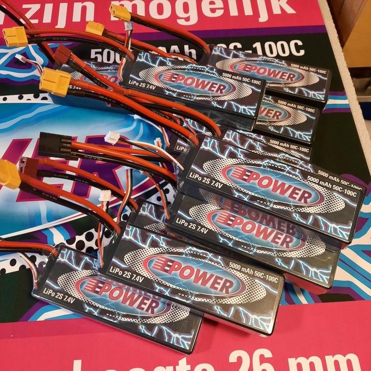 2S E-POWER 5000 mAh 50c-100c Traxxas Arrma enz 1/10 €35,75, Hobby en Vrije tijd, Modelbouw | Radiografisch | Auto's, Nieuw, Onderdeel