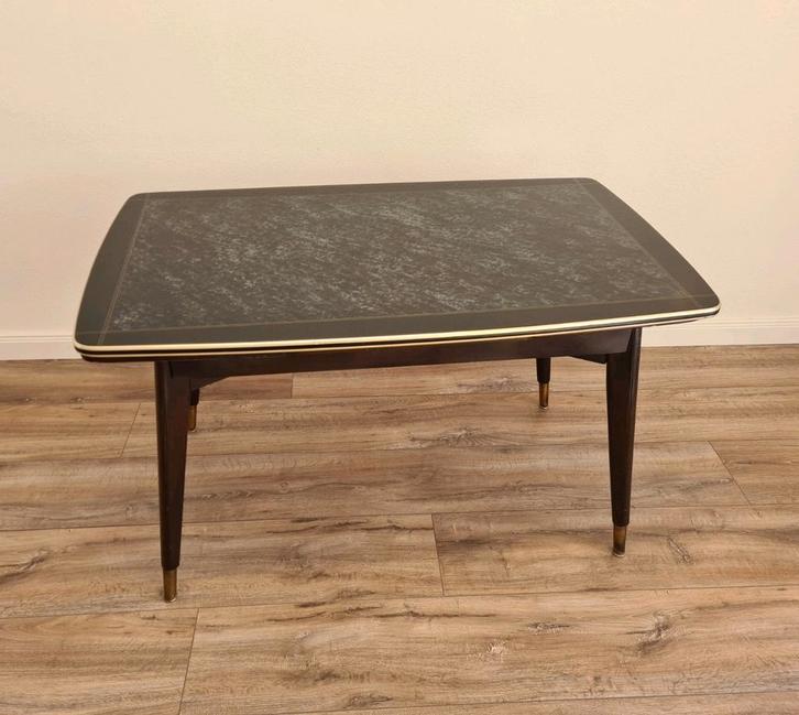 Vintage retro eettafel tafel salontafel glas glazen design, Huis en Inrichting, Tafels | Eettafels, Gebruikt, 50 tot 100 cm, Rechthoekig