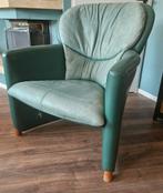 leolux fauteuil Excalibur leder groen, Huis en Inrichting, Fauteuils, Ophalen of Verzenden, Zo goed als nieuw, 75 tot 100 cm, Hout