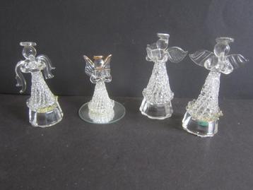 kerst engelen glazen van glas,  4 stuks  beschikbaar voor biedingen