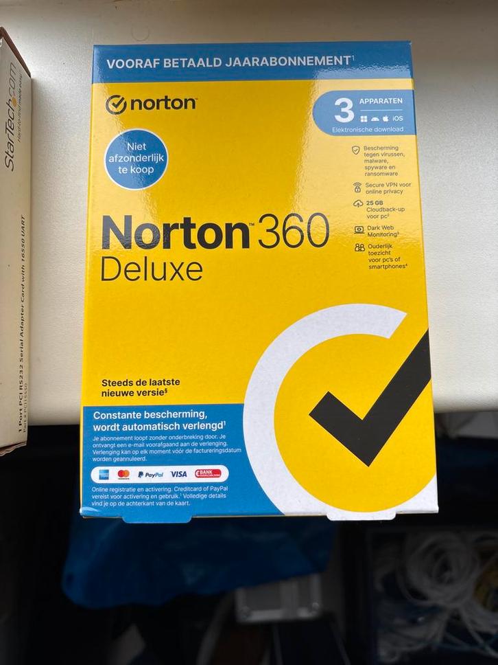Norton 360 Deluxe - 3 Apparaten, Computers en Software, Antivirus- en Beveiligingssoftware, Nieuw, MacOS, Windows, Android, Ophalen of Verzenden