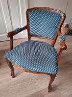 Vintage stoel met blauwe bekleding, Ophalen, Gebruikt, Blauw, Eén