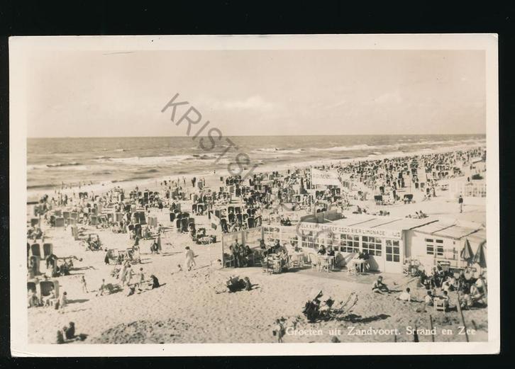 Zandvoort - Strand en Zee [KRST009-1700, Verzamelen, Ansichtkaarten | Nederland, Ongelopen, Noord-Holland, 1940 tot 1960, Verzenden