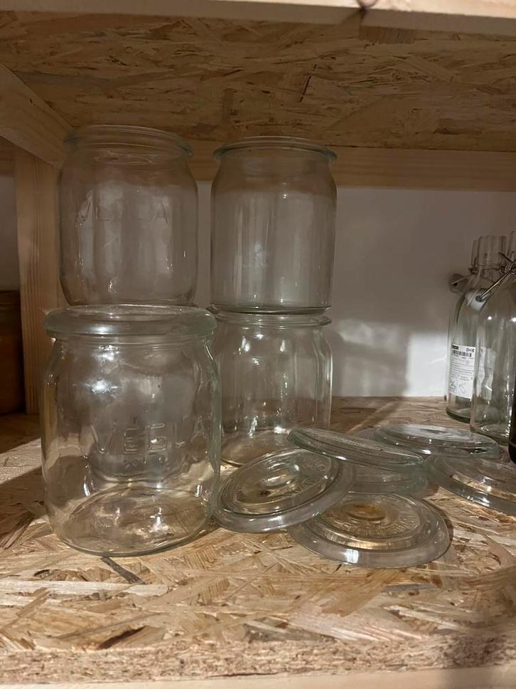 Gratis afhalen: 7 stuks 1 liter vegla weckpotten, Huis en Inrichting, Keuken | Potten en Pannen, Gebruikt, Overige typen, Glas