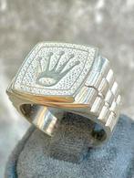 925 Zilveren Rolex Ring, Sieraden, Tassen en Uiterlijk, Ringen, 20 of groter, Heer, Nieuw, Ophalen of Verzenden