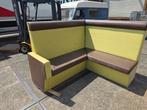 Bruin-groene kunststof hoekbank, Ophalen, Gebruikt, Kunststof