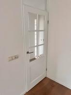 2 Houten Opdek Binnendeuren met Glas - 83x201cm, Doe-het-zelf en Verbouw, Deuren en Horren, Ophalen, Gebruikt, 80 tot 100 cm, Binnendeur