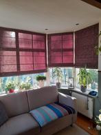 5 Bruine vouwgordijnen met patroon, Ophalen of Verzenden, Gebruikt, Stof, Landelijk