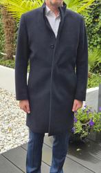 donkerblauwe wollen mantel (L), Kleding | Heren, Kostuums en Colberts, Ophalen of Verzenden, Zo goed als nieuw, Blauw