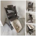 Stokke Tripp Trapp hazy grey met babyset en newbornset, Kinderen en Baby's, Kinderstoelen, Ophalen of Verzenden, Zo goed als nieuw