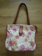 Kleurrijke schoudertas tas met bloemen vakken en ritsen, Ophalen of Verzenden, Gebruikt